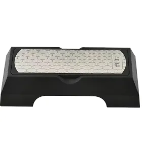 Diamond Double-sided Sharpening Stone 400#/1000# With Coarse And Fine Grit And Non-slip Base - Suitable For Kitchen Knives, Chisels, Axes, And Wo (Option: Black)