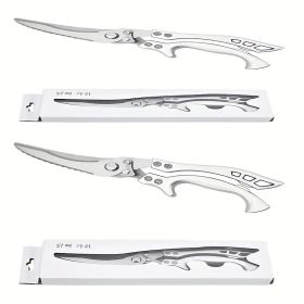 "Professional Butcher Scissors - Heavy-Duty German Steel Design with Detachable Blades for Easy Cleaning" (Material: 430 stainless  steel,aluminum handle)